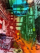 DUCOTE; Alley Cats, limited edition print of digital painting, #1, #2 SOLD