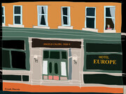 DUCOTE; Hotel Europe; digital painting, SOLD, more prints available