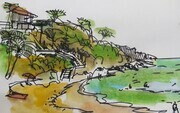 DUCOTE; My Favourite Beach, watercolour on paper
