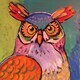 DUCOTE, Old Hooty Owl; acrylic on canvas SOLD