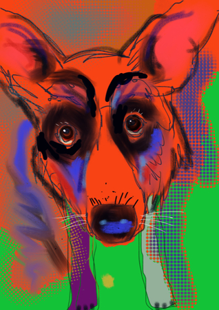 DUCOTE; Red Corgi limited edition digital painting