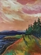 DUCOTE; Rustic Totems at Brooks Point; 40" x 30", acrylic on canvas SOLD