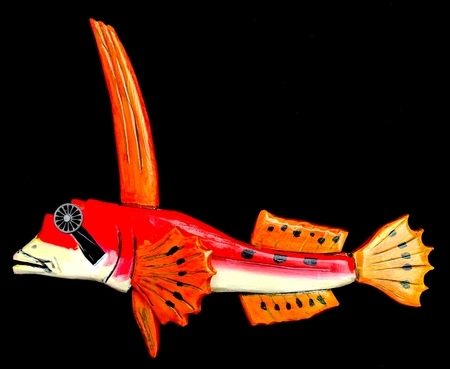 DUCOTE; Sailfin Sculpin; wood and found objects SOLD