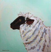 DUCOTE; The Ethereal Ewe; acrylic on canvas, unframed 24x24" available