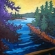 DUCOTE; View from the Canal Bridge; acrylic on canvas; 24x24" SOLD