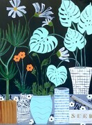 TAYLOR, A Plethora of Potted Plants, acrylic on canvas, SOLD