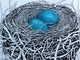 TAYLOR; Small Nest #10: An Aerie; ink drawing on paper with w/c staining, mounted on wooden cradle, finished with resin; 3"x4" SOLD