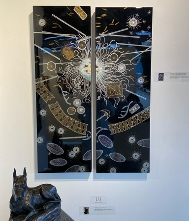 Taylor; The Importance of Plankton XV, diptych, 36 x 24, acrylic and resin on wood cradle, available